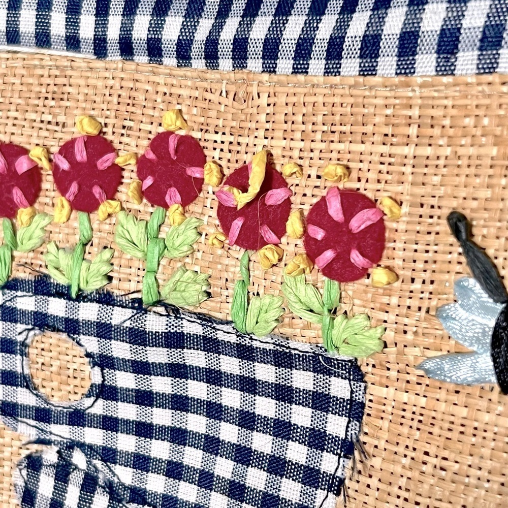 Breckenridge Straw Tote with Teacup Design Appliqué - Picture 5 of 5